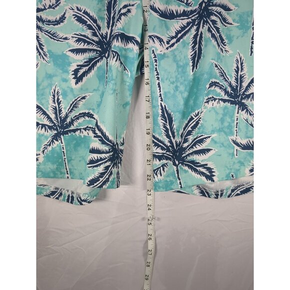 Old Navy White/Blue/Green Palm Built In Flex Board Shorts Mens 36x10" Drawstring - Picture 7 of 11